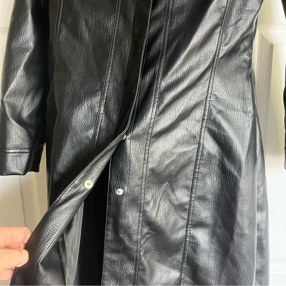 Fashion Nova Iris Faux Leather Trench Coat Long Duster Floor Length Jacket - Picture 12 of 13